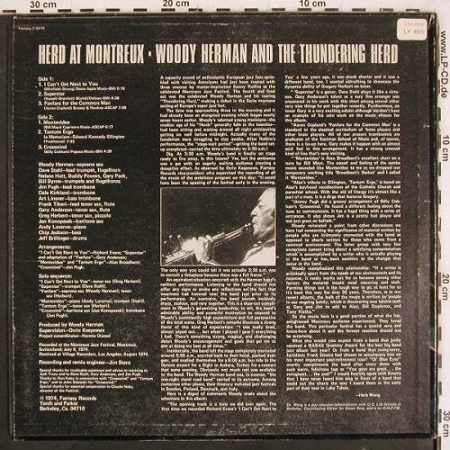Herman,Woody: Herd at Montreux, Fantasy (F-9470), US, 1974 Typ: LP Best.-Nr.: V3870 Preis: 12,50 Euro