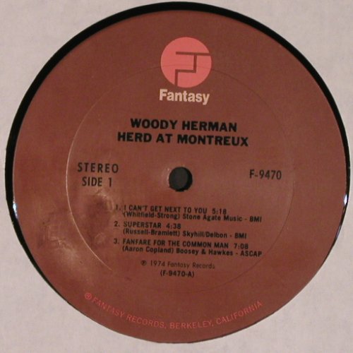 Herman,Woody: Herd at Montreux, Fantasy (F-9470), US, 1974 Typ: LP Best.-Nr.: V3870 Preis: 12,50 Euro