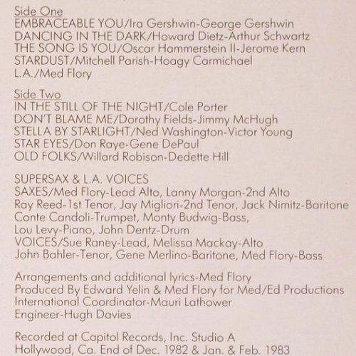 Supersax & L.A.Voices: Same, CBS (CBS 25 604), NL, 1983 Typ: LP Best.-Nr.: V3874 Preis: 9,00 Euro