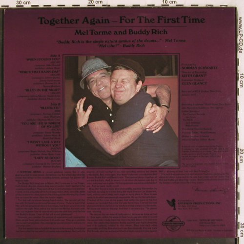 Torme,Mel and Buddy Rich: Together again, Foc, Direct-To-Disc, Century Records (CRDD-1100), D, 1978 Typ: LP Best.-Nr.: V3887 Preis: 15,00 Euro