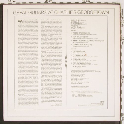 Byrd,Charlie/Barney Kessel/H.Ellis: Great Guitars at Charlies(like new), Concord(CJ-209), US, 1983 - LP - V3890 - 12,50 Euro