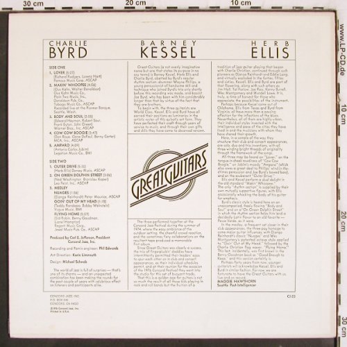 Byrd,Charlie/Barney Kessel/H.Ellis: Great Guitars (like new), Concord(CJ-23), US, 1976 - LP - V3891 - 12,50 Euro