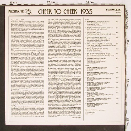 V.A.Cheek to Cheek 1935: Jimmie Lunceford.. Fats Waller, Phontastic (NOST 7657), S, 1985 Typ: LP Best.-Nr.: V3892 Preis: 9,00 Euro