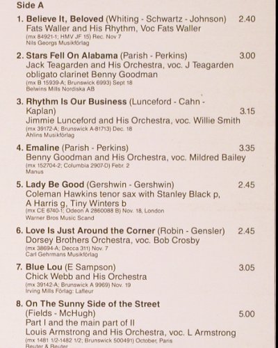 V.A.On the sunny side otStreet 1934: Fats Waller... Cassa Loma Orch., Phontastic (NOST 7653), S, 1984 Typ: LP Best.-Nr.: V3893 Preis: 9,00 Euro