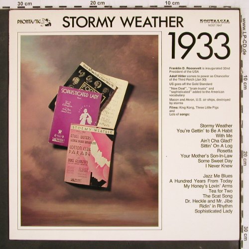 V.A.Stormy Weather 1933: Duke Ellington, B.Crosby, Venuti..., Phontastic (NOST 7647), S, 1983 Typ: LP Best.-Nr.: V3894 Preis: 9,00 Euro