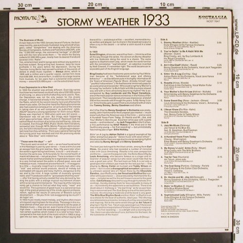 V.A.Stormy Weather 1933: Duke Ellington, B.Crosby, Venuti..., Phontastic (NOST 7647), S, 1983 Typ: LP Best.-Nr.: V3894 Preis: 9,00 Euro