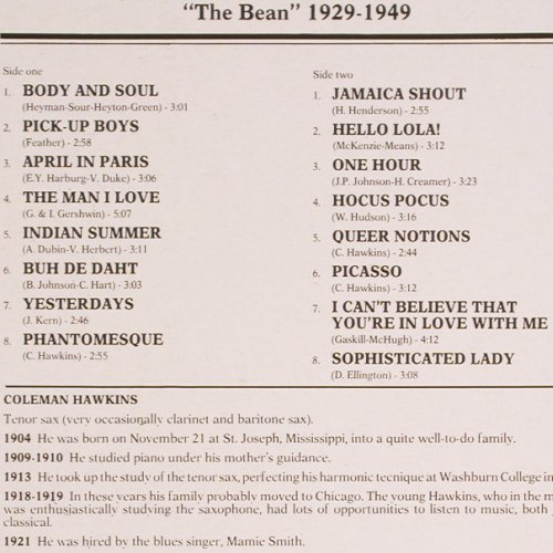 Hawkins,Coleman: The Bean 1929-1949, Giants Of Jazz(LPJT 51), I, 1986 - LP - V3997 - 9,00 Euro