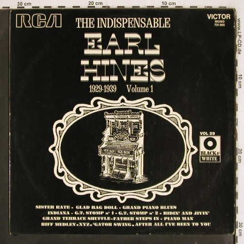 Hines,Earl: The Indispensable Vol.1 1929-39, RCA Victor(731 065), F, m-/vg-, 1971 - LP - V4056 - 6,00 Euro