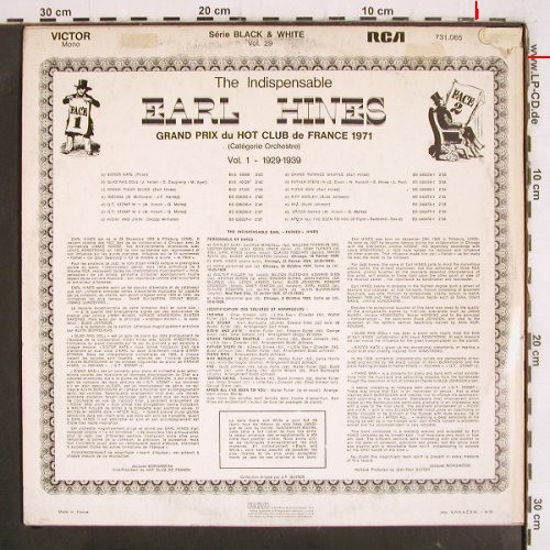 Hines,Earl: The Indispensable Vol.1 1929-39, RCA Victor(731 065), F, m-/vg-, 1971 - LP - V4056 - 6,00 Euro