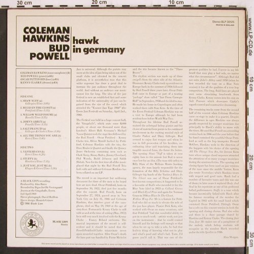 Hawkins,Coleman / Bud Powell: Hawk in Germany, Grugahalle 1960, Black Lion(BLP 30125), UK, m-/vg+, 1973 - LP - V4060 - 9,00 Euro
