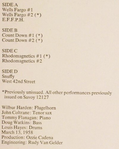 Coltrane,John & Wilbur Harden: Countdown-The Savoy Sessions,1958, Savoy(WL70529(2)), D,Ri, Foc, 1985 - 2LP - V4177 - 22,50 Euro