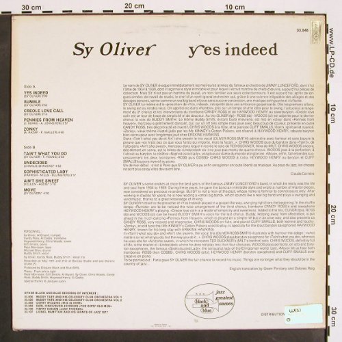 Oliver,Sy  and his Orchestra: Yes Indeed, m /vg+, Black and Blue(33.048), F,  - LP - V4217 - 6,00 Euro