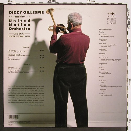 Gillespie,D. & United Nation Orch.: Live At The Royal Festival Hall'89, Enja(6044-1), D, vg+/m-, 1990 - LP - V4252 - 9,00 Euro