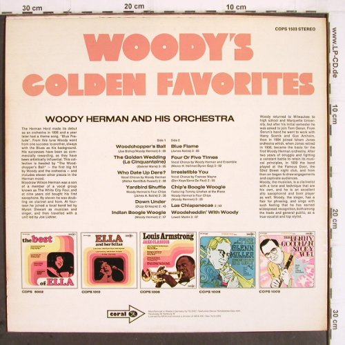 Herman,Woody & his Orchestra:&nbsp;Woody's Golden Favorites, Coral (COPS 1503), D Typ:&nbsp;LP Best.-Nr.:&nbsp;V497 Preis:&nbsp; 7,50 Euro