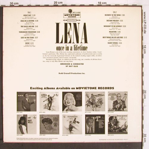 Horne,Lena:&nbsp;Once In A Lifetime, Movieton (MT S 4007), D Typ:&nbsp;LP Best.-Nr.:&nbsp;V662 Preis:&nbsp; 7,50 Euro