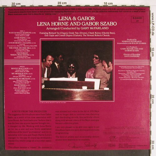 Horne,Lena & Gabor Szabo:&nbsp;Lena & Gabo, vg+/m-, Gryphon/Teldec (6.24451 AT), D, 1980 Typ:&nbsp;LP Best.-Nr.:&nbsp;V7 Preis:&nbsp; 7,50 Euro