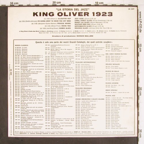 King Oliver's Creole Jazz Band:&nbsp;History Of Jazz, Creole Jazz B,1923, Joker (SM 3089/E), I, 1971 Typ:&nbsp;LP Best.-Nr.:&nbsp;V82 Preis:&nbsp; 6,00 Euro