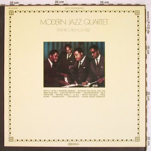 Modern Jazz Quartet:&nbsp;First Recordings New York 1952, Musidisc (30 JA 5130), F, 1975 Typ:&nbsp;LP Best.-Nr.:&nbsp;V897 Preis:&nbsp; 12,50 Euro