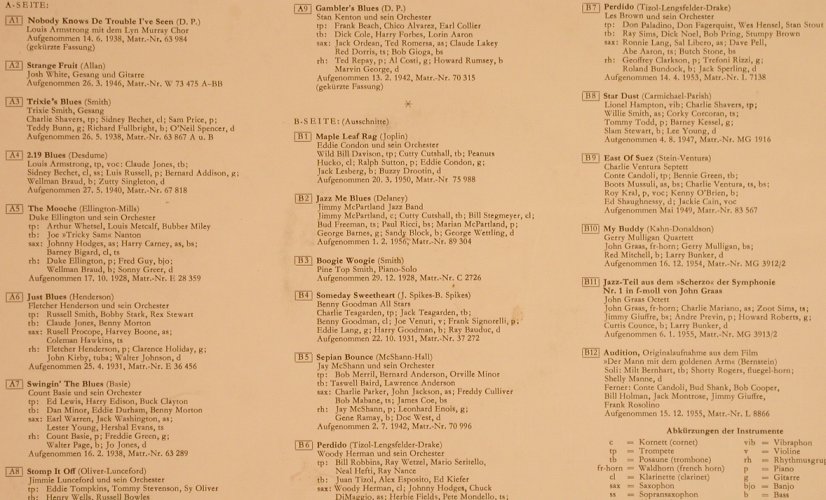 V.A.Musikkunde in Beispielen: Die Entwicklung des Jazz 1, D.Gr.,TulipRing(LPEM 19 305), D, Foc, 1963 - LP - X1403 - 7,50 Euro