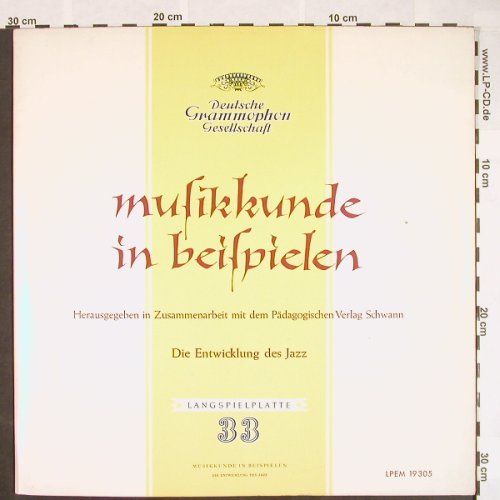 V.A.Musikkunde in Beispielen: Die Entwicklung des Jazz(TulipRing), D.Gr./Schwann(LPEM 19 305), D, Foc, 1957 - LP - X1404 - 7,50 Euro