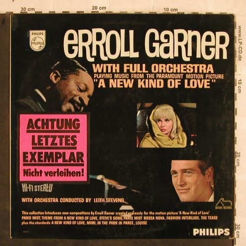 Garner,Erroll  with Full Orchestra: A New Kind of Love, Leith Stevens, Philips(842 913 BY), NL,  - LP - X14 - 24,00 Euro