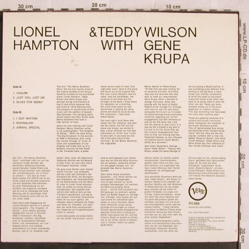 Hampton,Lionel & Teddy Wilson: with Gene Krupa, Verve(711 052), D, 1966 - LP - X225 - 22,50 Euro