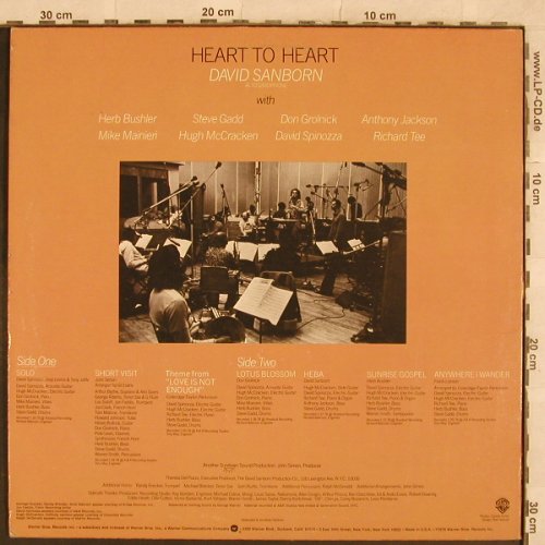 Sanborn,David: Heart To Heart, WB(BSK 3189), US, 1978 - LP - X322 - 6,00 Euro