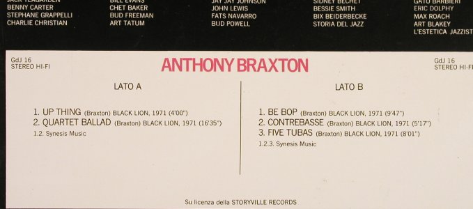 Braxton,Anthony: I Grandi Del Jazz, Foc, m-/vg+, Fabbri Edi(297549), I,  - LP - X3670 - 5,00 Euro