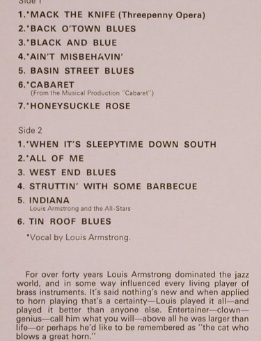 Armstrong,Louis: Greatest Hits,Electronically reChan, CBS(CBS 32030), UK, Ri, 1971 - LP - X5084 - 6,00 Euro