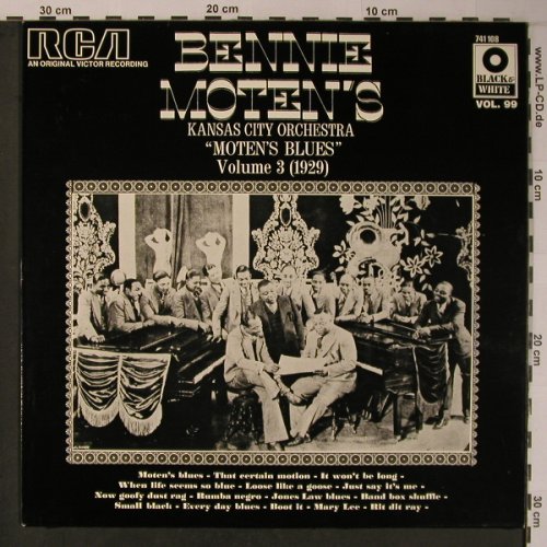 Moten's Kansas City Orchestra,Benni: Volume 3 (1929), RCA(741 108), F, 1973 - LP - X6252 - 7,50 Euro