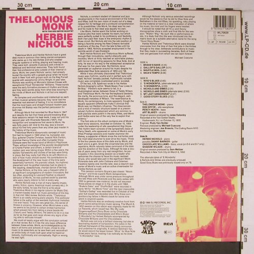 Monk,Thelonious/Herbie Nichols: With the Gigi Gryce Quartet, Savoy(WL70829), D, Ri, 1986 - LP - X6348 - 14,00 Euro