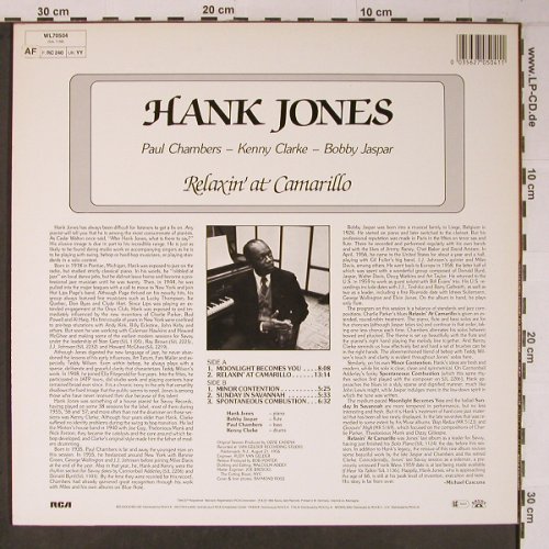 Jones,Hank: Relaxin' at Camarillo, m-/vg+, Ri, Savoy(WL70504), D, 1984 - LP - X6419 - 17,50 Euro