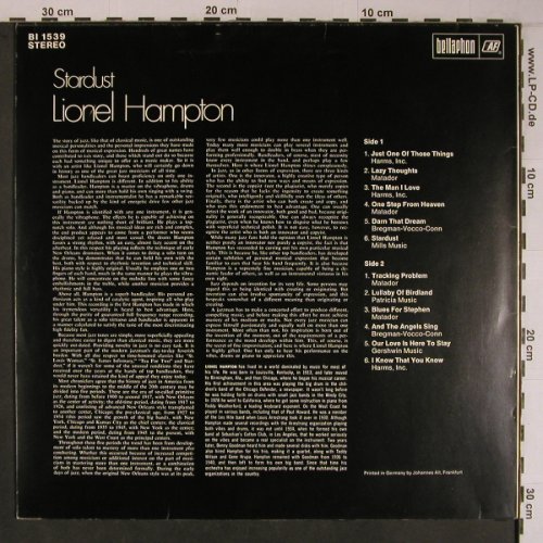 Hampton,Lionel: Stardust, Bellaphon(BI 1539), D,  - LP - X6766 - 12,50 Euro