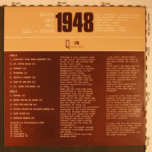 Armstrong,Louis: 1948, Philadelphia, Queen-Disc(Q-019), I,  - LP - X6772 - 7,50 Euro