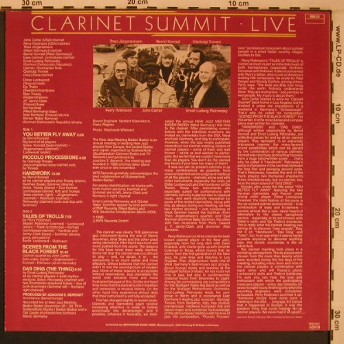 Clarinet Summit Live: You better flyAway,Carter Petrowsky, MPS(0068.251), D, 1980 - LP - X6911 - 50,00 Euro