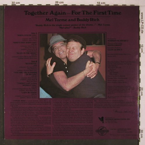 Torme,Mel and Buddy Rich: Together again, Foc,Direct-To-Disc, Century Records(CRDD-1100), D, 1978 - LP - X7052 - 28,00 Euro