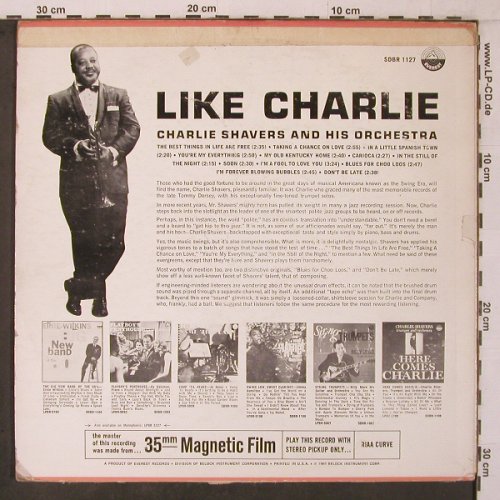 Shavers,Charlie and his Orch.: Like Charlie, m-/VG-, toc, Everest Records(SDBR 1127), US, 1960 - LP - X7160 - 9,00 Euro