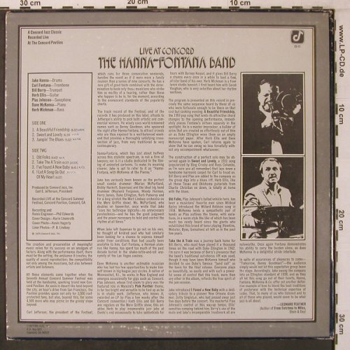 Hanna-Fontana Band: Live at Concord, m-/VG+, woc, Concord(CJ-11), US, 1975 - LP - X7175 - 8,00 Euro