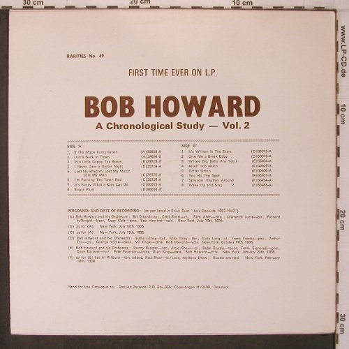 Howard,Bob: All American Swing Groups, Vol.2, Rarities No.49(RARITIES No. 49), DK,  - LP - X7565 - 6,00 Euro