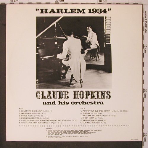 Hopkins,Claude  and his Orch.: Harlem 1934, Swing Classics(ET2), S,  - LP - X7568 - 7,50 Euro