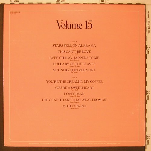 V.A.Bethlehem's Finest Vol.15: Jonah Jones...Charlie Shaver, Bethlehem(FCP-4015), US, m/vg+, 1976 - LP - X7576 - 7,50 Euro