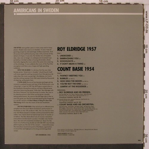 Eldridge,Roy / Count Basie: Americans in Sweden,1957 / 1954, Jazz Society(AA 514), S, 1983 - LP - X7577 - 7,50 Euro