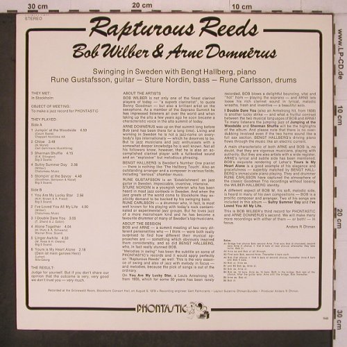Wilber,Bob & Arne Domnerus: Rapturous Reeds, Phontastic(PHONT 7517), S, 1978 - LP - X7628 - 12,50 Euro