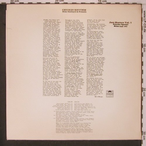 Gaillard,Slim & Friends: Chicken Rhythm,Jazz Master Vol.7, Polydor Sp.(545 107), UK, Mono, 1969 - LP - X7641 - 12,50 Euro