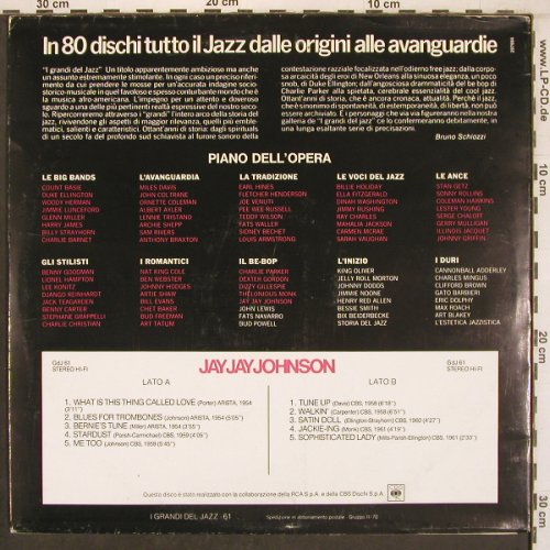 Johnson,Jay Jay: di Demetre loakimidis, Foc, I Grandi del Jazz(GdJ 61), I,  - LP - X7987 - 7,50 Euro