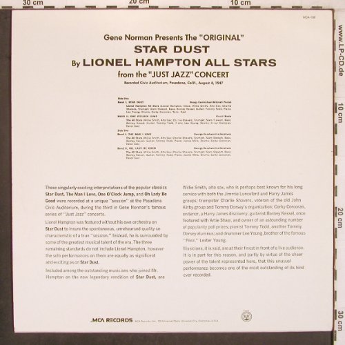 Hampton,Lionel: Star Dust by L.H.'s All Stars, MCA(MCA-198), US,  - LP - X7990 - 9,00 Euro