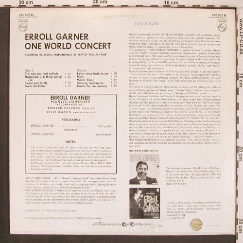 Garner,Erroll: One World Concert, Philips(632 202 BL), NL, Mono, 1963 - LP - X8022 - 17,50 Euro