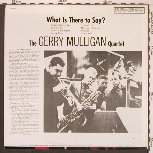 Mulligan,Gerry - Quartet: What Is There To Say?, CBS(JCS 8116), US, 1974 - LP - X8026 - 20,00 Euro