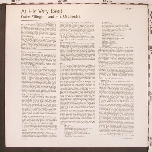 Ellington,Duke: At His Very Best, RCA(LPM-1715), US, 1959 - LP - X8101 - 12,50 Euro