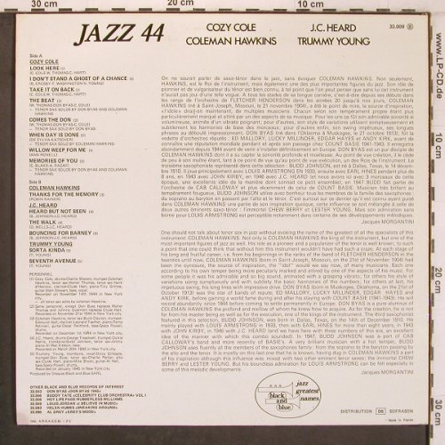 Cole,Cozy / Hawkins / Heard / Young: Jazz 44, Black And Blue(33.009), F,  - LP - X8120 - 9,00 Euro